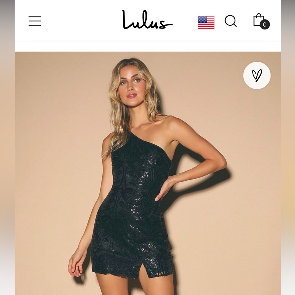 Lulu's Midnight Black One-Shoulder Dress